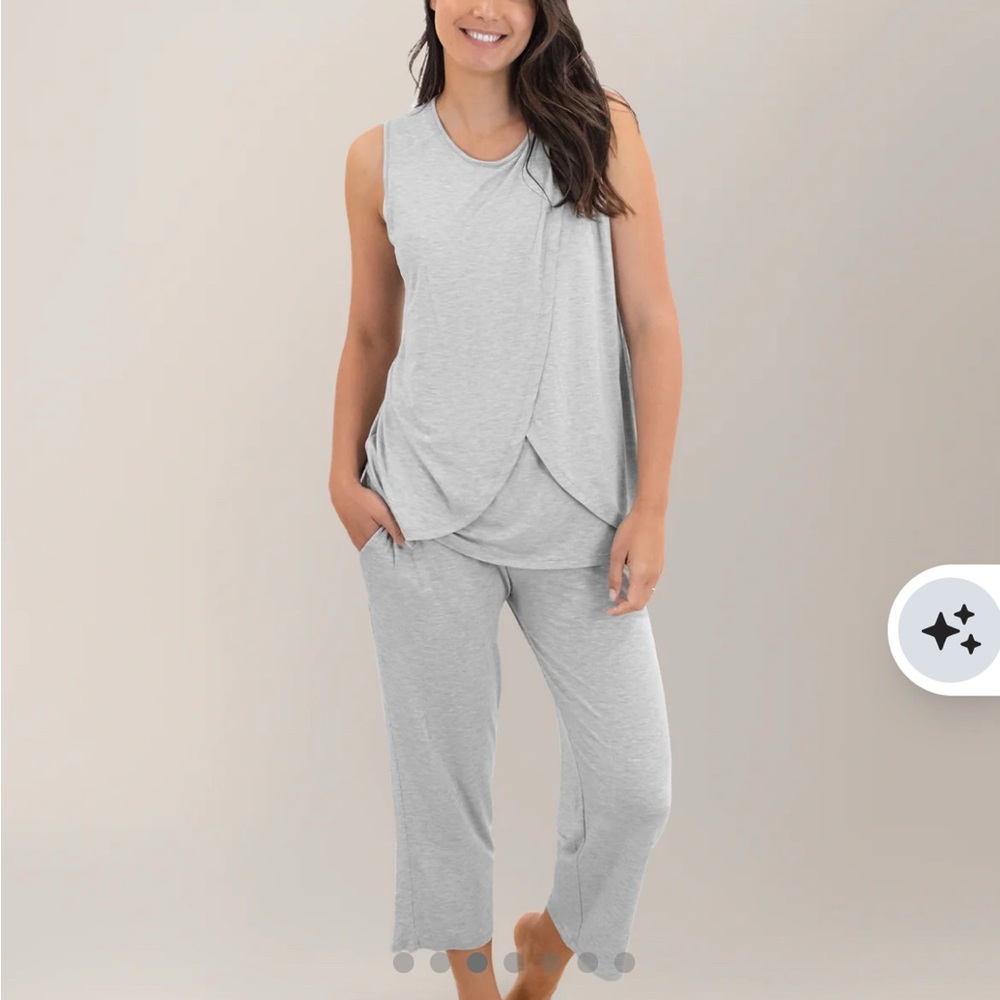 Kindred Bravely Light Gray Women's nursing Pajama Set
